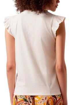 T-Shirt Naf Naf Illustration  Blanc pour Femme