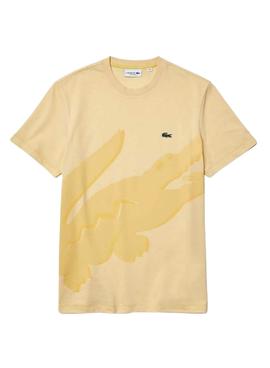 T-Shirt Lacoste Croco Oversize Amarilla Homme