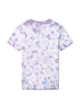 T-Shirt Napapijri Tie Dye Violet et Blanc Homme