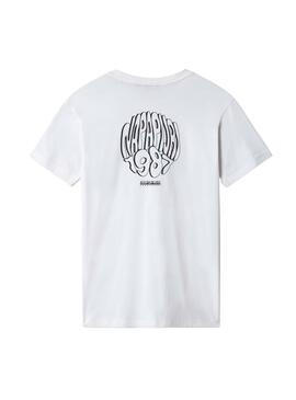 T-Shirt Napapijri Plan Blanc pour Homme