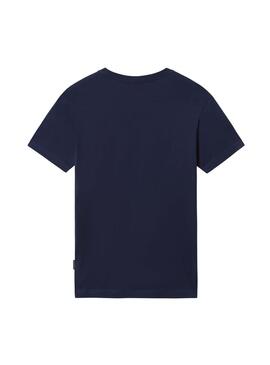 T-Shirt Napapijri Quintino Bleu Marine Homme et Femme