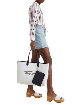 Sac À Main Tommy Hilfiger Signature Iconic Blanc Femme