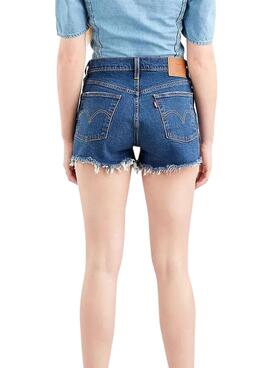 Short Jeans Levis 501 Original Bleu pour Femme