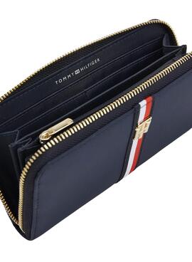 Portefeuille Tommy Hilfiger Signature Bleu Marine pour Femme