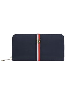 Portefeuille Tommy Hilfiger Signature Bleu Marine pour Femme