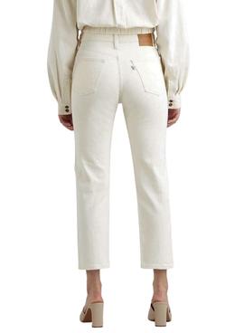 Jeans Levis 501 Crop Blanc pour Femme