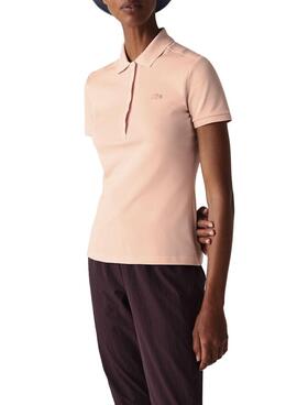 Polo Lacoste Basic Rose pour Femme