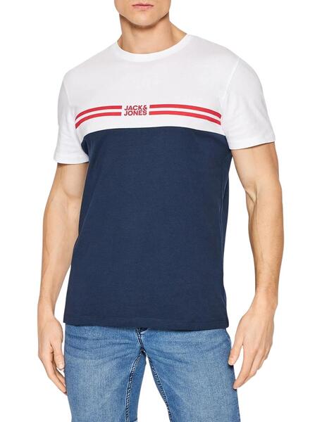 T-Shirt Jack et Jones Steve Bleu Marine Homme