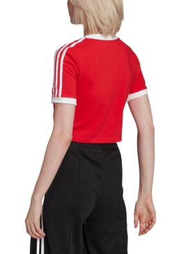 T-Shirt Adidas Cropped Rouge pour Femme