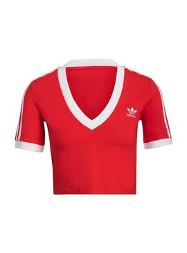 T-Shirt Adidas Cropped Rouge pour Femme