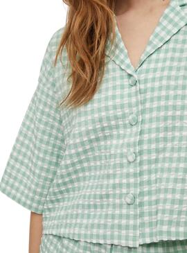 Chemise Vila Gingsie 2/4 Turquoise Femme