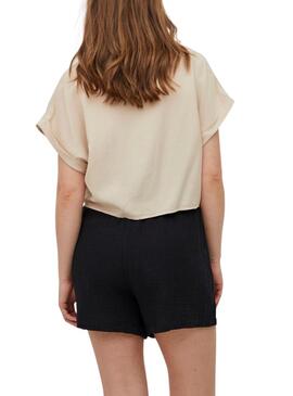 Chemise Vila Mandy Listi Beige pour Femme