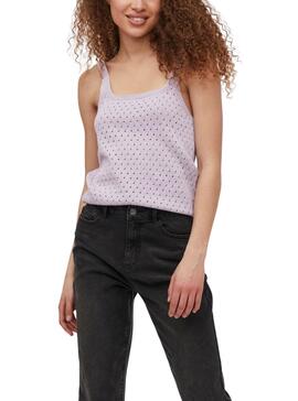 Top Vila Sibile Calado Malva pour Femme