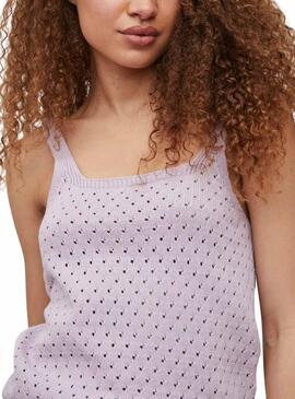 Top Vila Sibile Calado Malva pour Femme