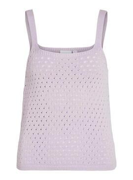 Top Vila Sibile Calado Malva pour Femme