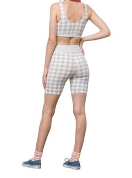 Leggings Ciclistas Vans Mixed Up Gingham Malva Femme