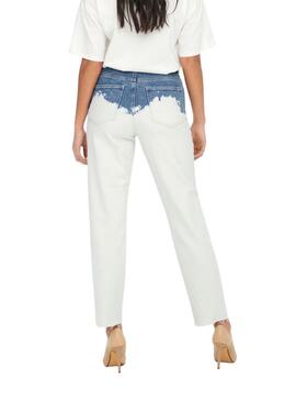 Pantalon vaquero Only Emily Life Blanc pour Femme