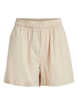 Short Vila Chellie HW Beige pour Femme