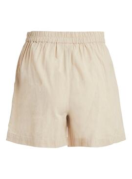 Short Vila Chellie HW Beige pour Femme