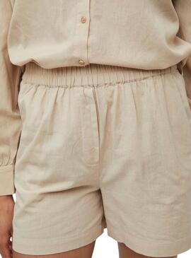 Short Vila Chellie HW Beige pour Femme