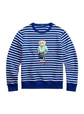 Sweat Polo Ralph Lauren Rayures Bear Bleu Homme