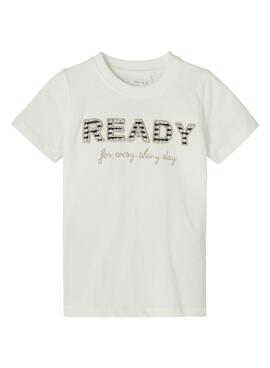 T-Shirt Name It Frido Ready Blanc pour Fille