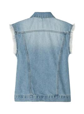 Gilet Jeans Name It Denim Brodé De Fleurs Fille