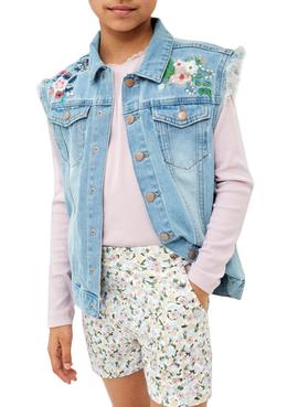 Gilet Jeans Name It Denim Brodé De Fleurs Fille