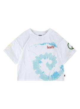 T-Shirt Levis Patches Tie Dye Blanc pour Fille