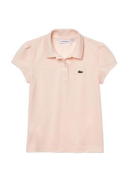 Polo Lacoste Basic Ruffles Rose pour Fille