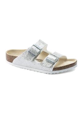 Sandales Birkenstock Arizona Argent pour Fille