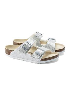 Sandales Birkenstock Arizona Argent pour Fille