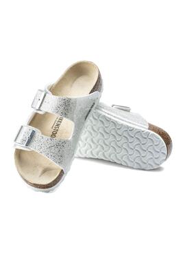 Sandales Birkenstock Arizona Argent pour Fille