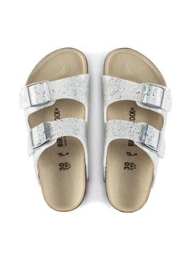 Sandales Birkenstock Arizona Argent pour Fille