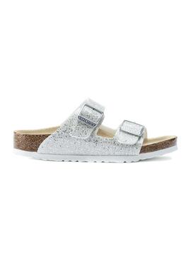 Sandales Birkenstock Arizona Argent pour Fille