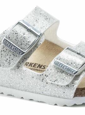 Sandales Birkenstock Arizona Argent pour Fille