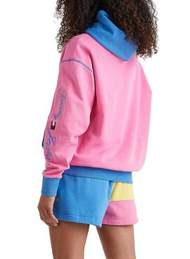 Sweat Tommy Jeans ABO POP Rose pour Femme