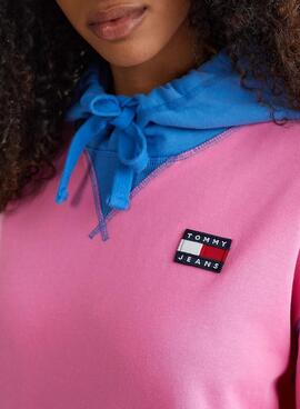 Sweat Tommy Jeans ABO POP Rose pour Femme