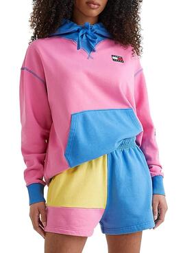 Sweat Tommy Jeans ABO POP Rose pour Femme