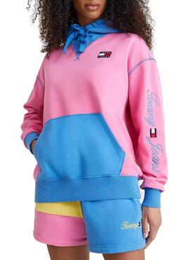 Sweat Tommy Jeans ABO POP Rose pour Femme