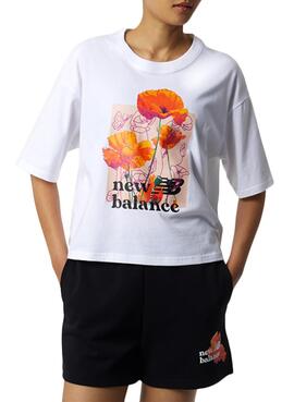 T-Shirt New Balance Essentiels Super Floraison Blanc