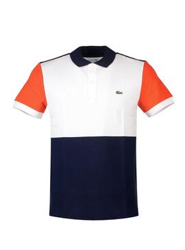 Polo Lacoste Stripes Blanc Homme