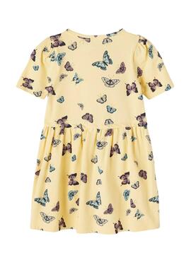 Robe Name It Papillons Jia Jaune pour Fille