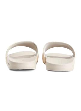 Flip flops Diapositive Calvin Klein Monogram Crème Femme