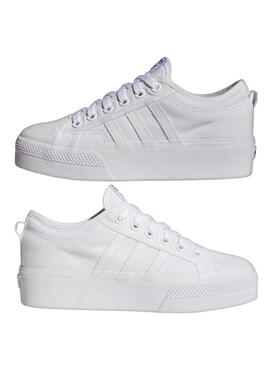 Baskets Adidas Nizza Platform Blancs pour Femme