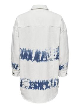 Chemise Denim Only Kasia Tie Dye Blanc Femme