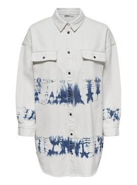 Chemise Denim Only Kasia Tie Dye Blanc Femme