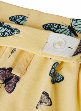 Shorts Name It Jia Papillon Jaune pour Fille