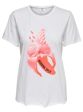 T-Shirt Only Banja Blanc Femme