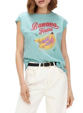 T-Shirt Only Banja Banane Bleu pour Femme